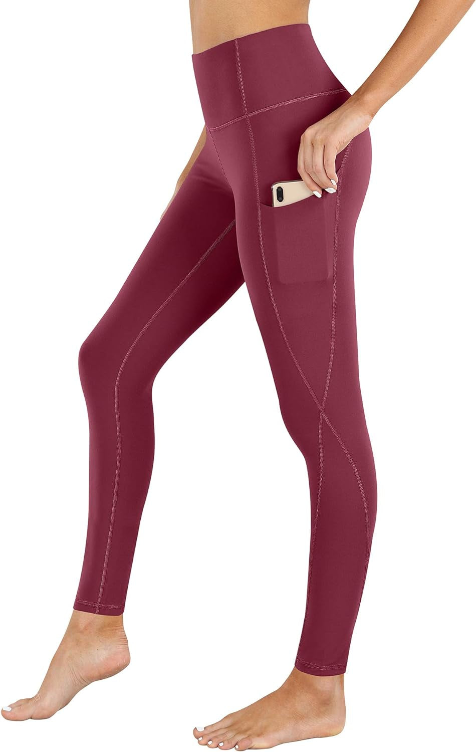 Women'S High Waist Yoga Pants with Pockets, Leggings with Pockets, Tummy Control Workout Yoga Leggings